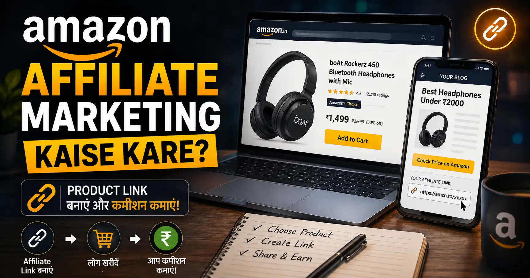 Amazon Affiliate Marketing Kaise Kare? Product Affiliate Link Kaise Banaye Promote Tips amazon-Affiliate-Marketing-Kaise-Kare