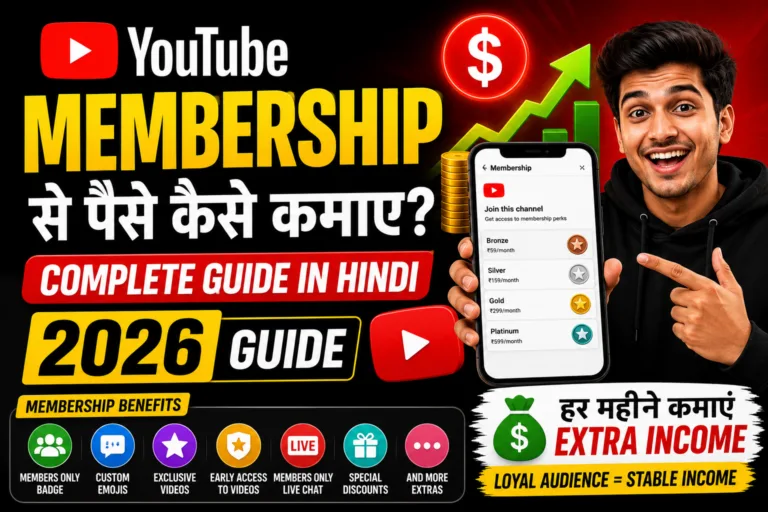 YouTube Membership Se Paise Kaise Kamaye? Guide in Hindi 2026