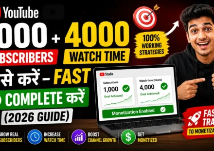 YouTube-1000-subscribers-4000-watch-time-kaise-kare