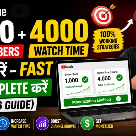 YouTube-1000-subscribers-4000-watch-time-kaise-kare