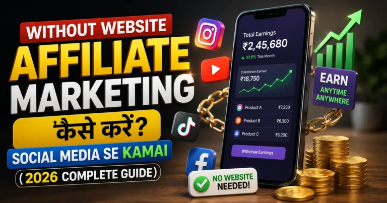 Without Website Affiliate Marketing कैसे करें? Social Media Se Kamai (2026 Complete Guide)