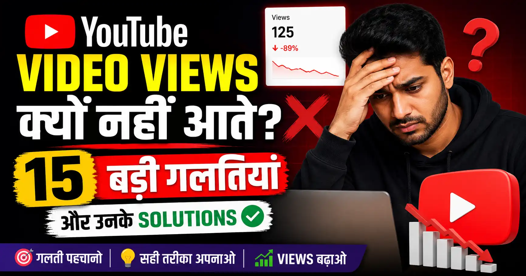YouTube Video Views क्यों नहीं आते? 15 बड़ी गलतियां और उनके Solutions क्या है YouTube-Video-Views-kyu-nhi-aate