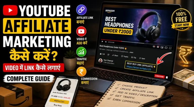 YouTube Affiliate Marketing Kaise Kare? Video में Link kese लगाएं Complete Guide 2026