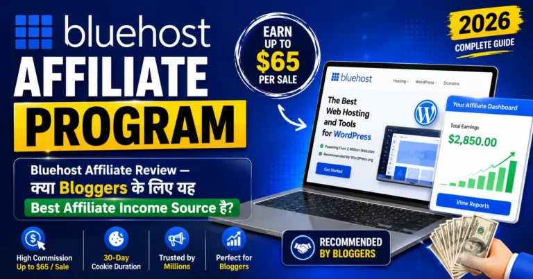 Bluehost Affiliate Program क्या है? Bluehost Affiliate Review — क्या Bloggers के लिए यह Best Affiliate Income Source है? (2026 Complete Guide)